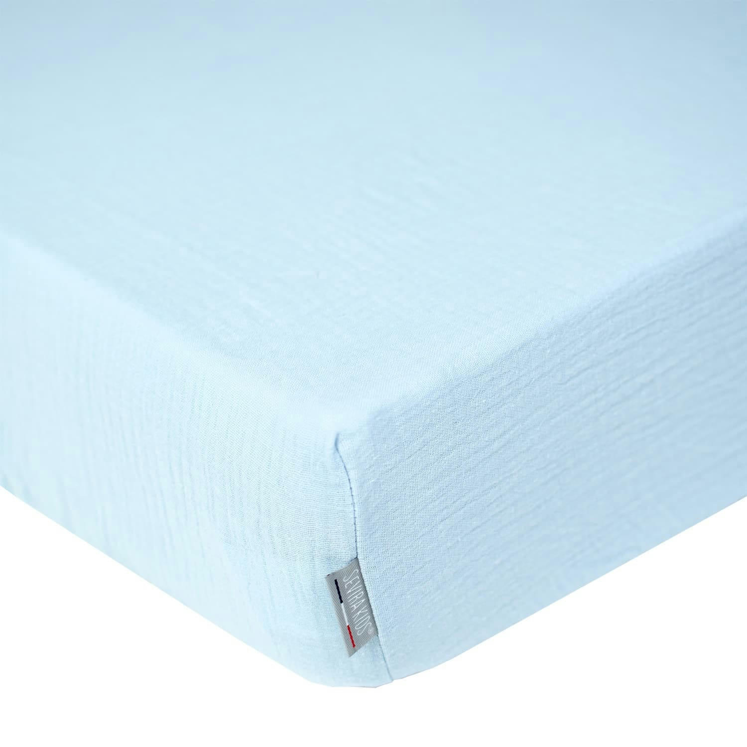 - Drap housse en gaze de coton 60x120