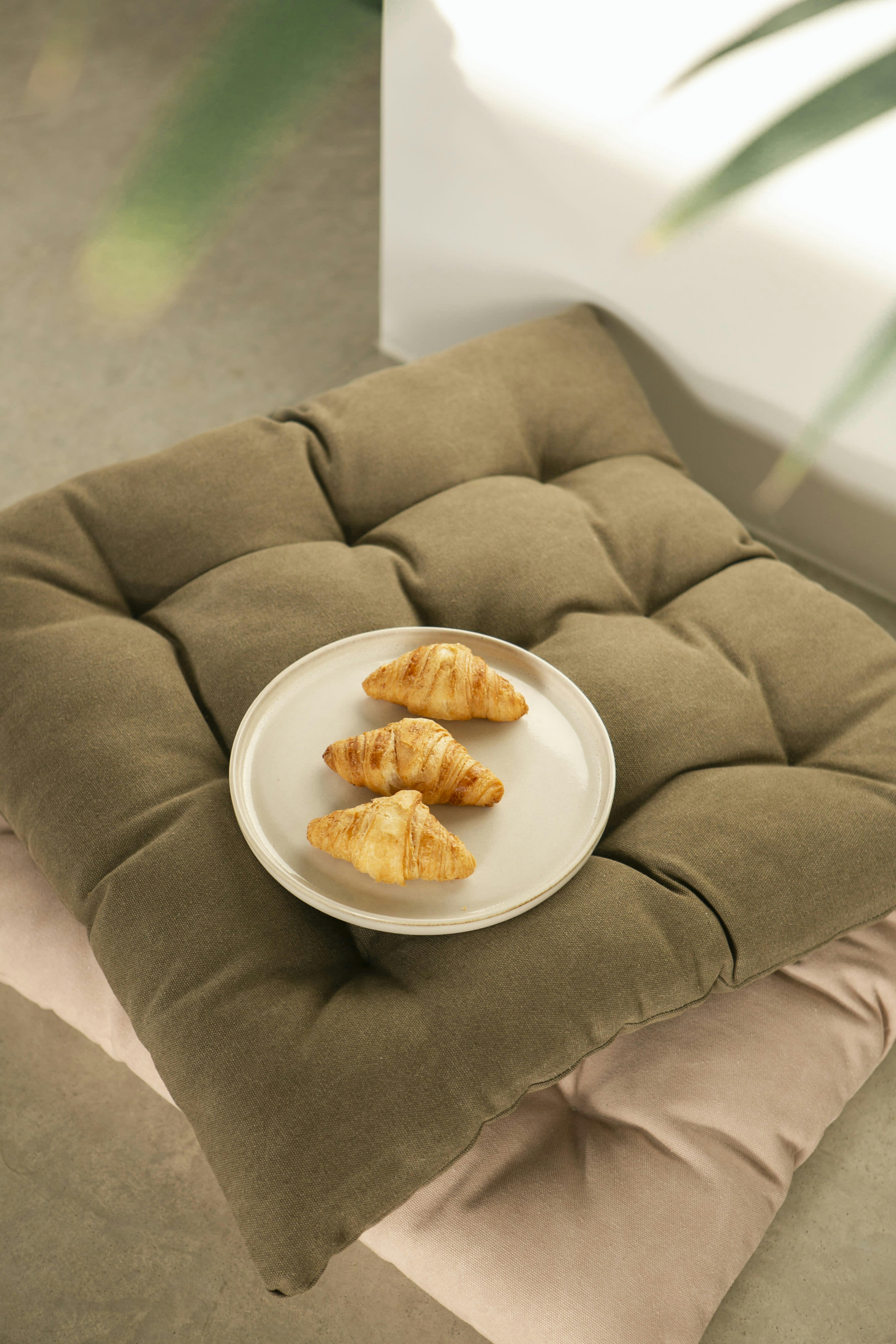 CALMA - Coussin de sol en coton rose 60x60