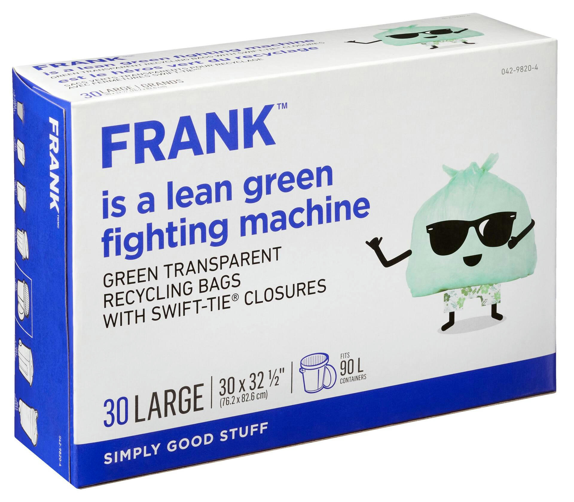 FRANK Large Swift-Tie Organic Waste Bags, 30-pk, 90-L