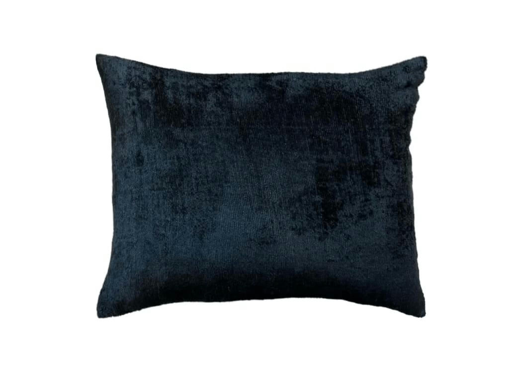 - Housse de coussin velours de soie ikat  40x50 noir