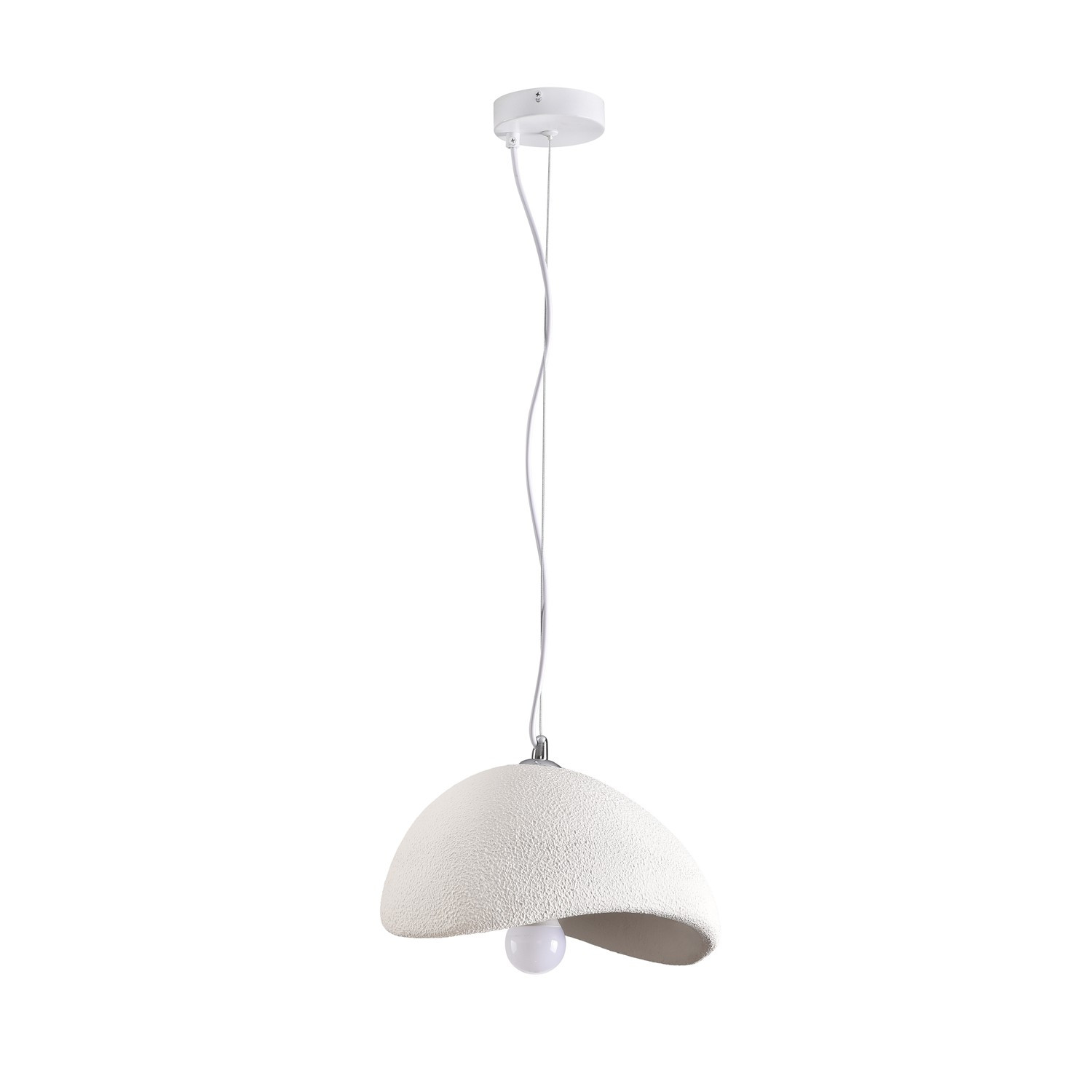 Lampa wisząca Japandi biała 30 cm