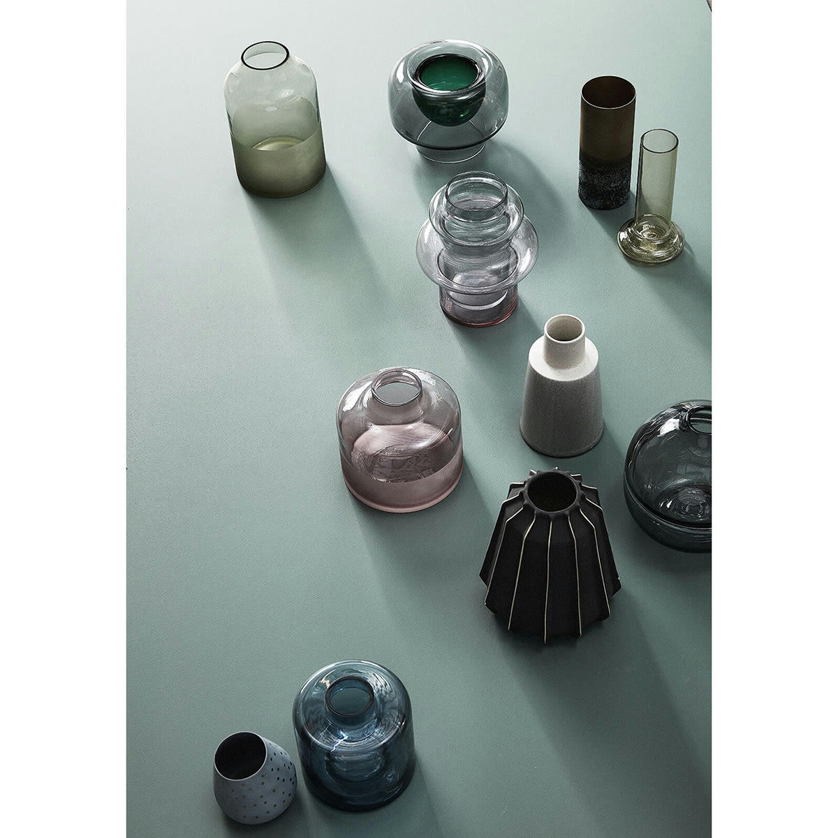 LUNAR - Vase en verre fumé vert