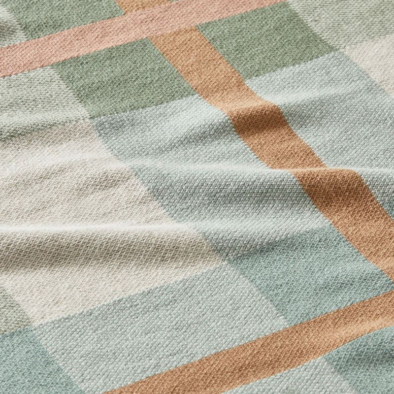 Amari Green & Blue Check Knit Throw
