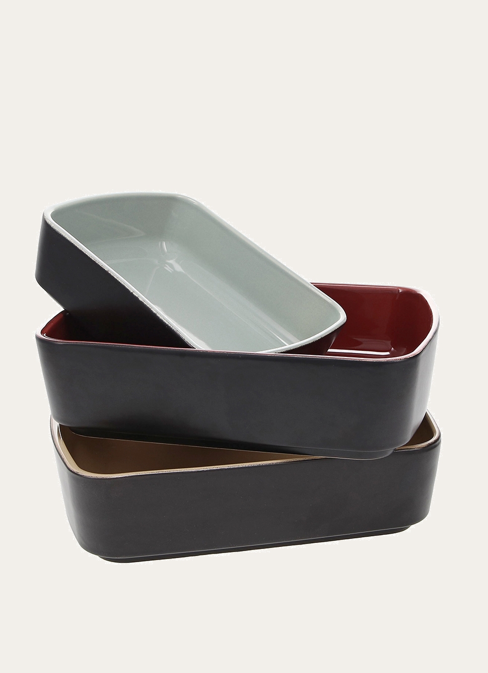 PLAT à FOUR BICOLORE EN CÉRAMIQUE GRAND FORMAT ROUGE OPÉRA