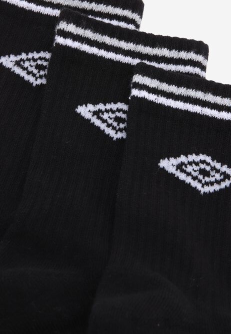 Boys 3pk Black Umbro Sport Socks