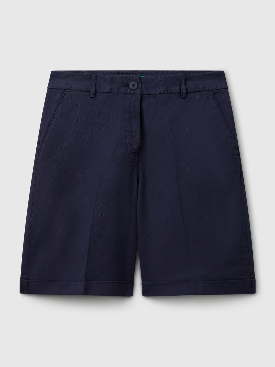 Bermudas with cuff in stretch cotton
