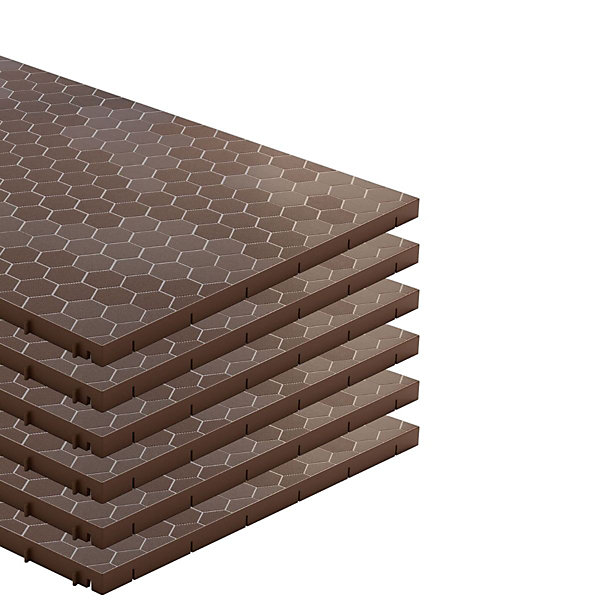 Lot de 10 Dalles de sol Clipsables Marron Taupe 116x76x3cm Polypropylène Revêtement de Sol Modulable 7.69m2 INTEC