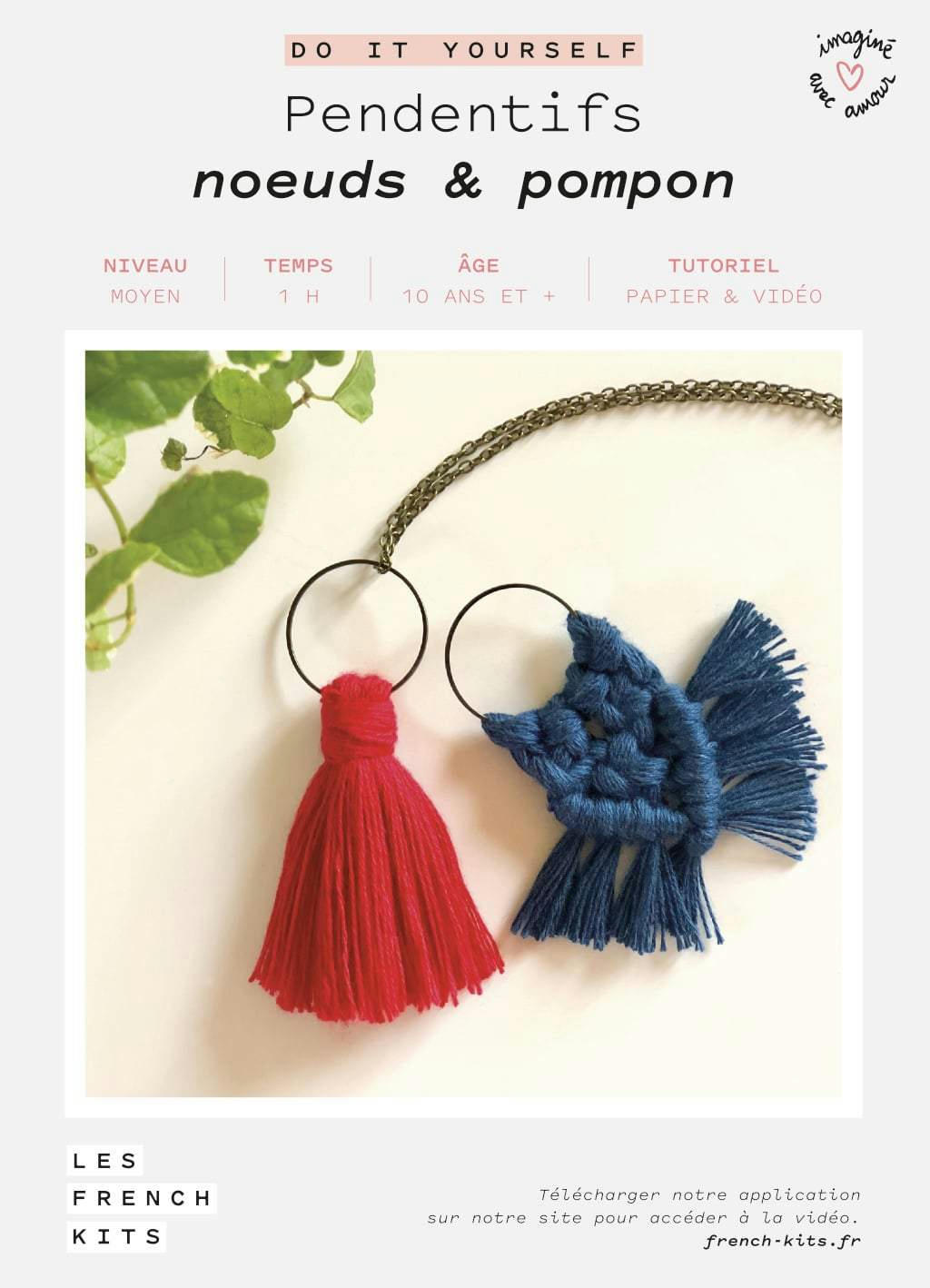 - Kit macramé pendentifs - noeuds & pompon