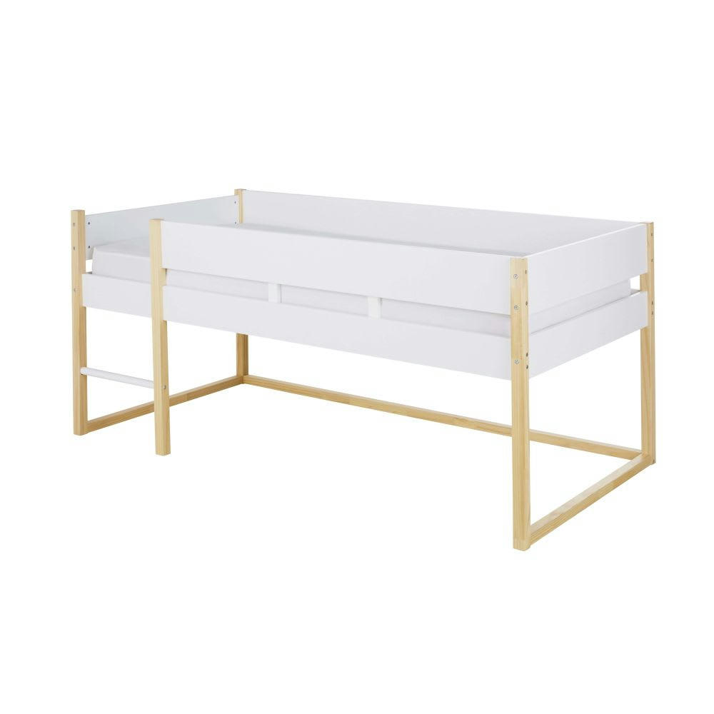 Mimizan - Lit surélevé enfant 90x190 blanc