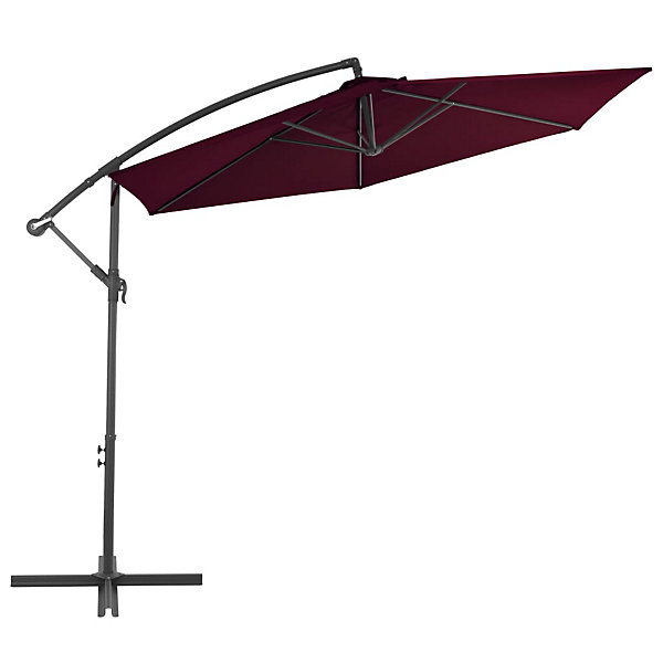 Parasol deporte avec mât en aluminium aluminium bordeaux Helloshop26