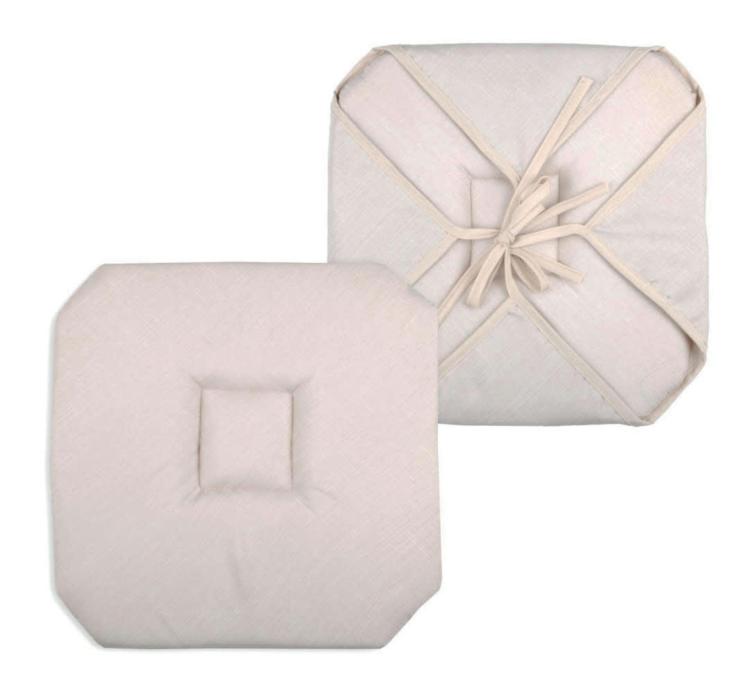 - Galette de chaise italienne et unie polyester beige 40x40 cm