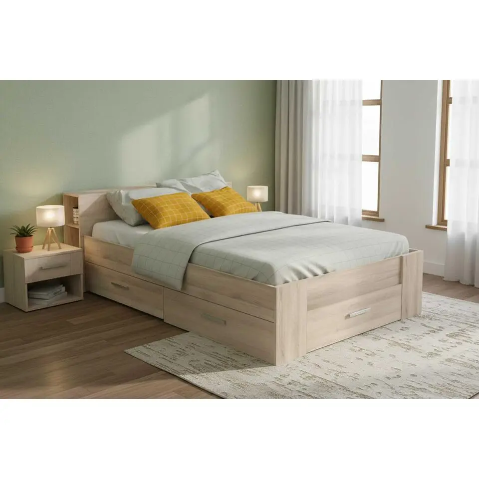 Bed Polly 140 x 200 cm-Kronberg eik