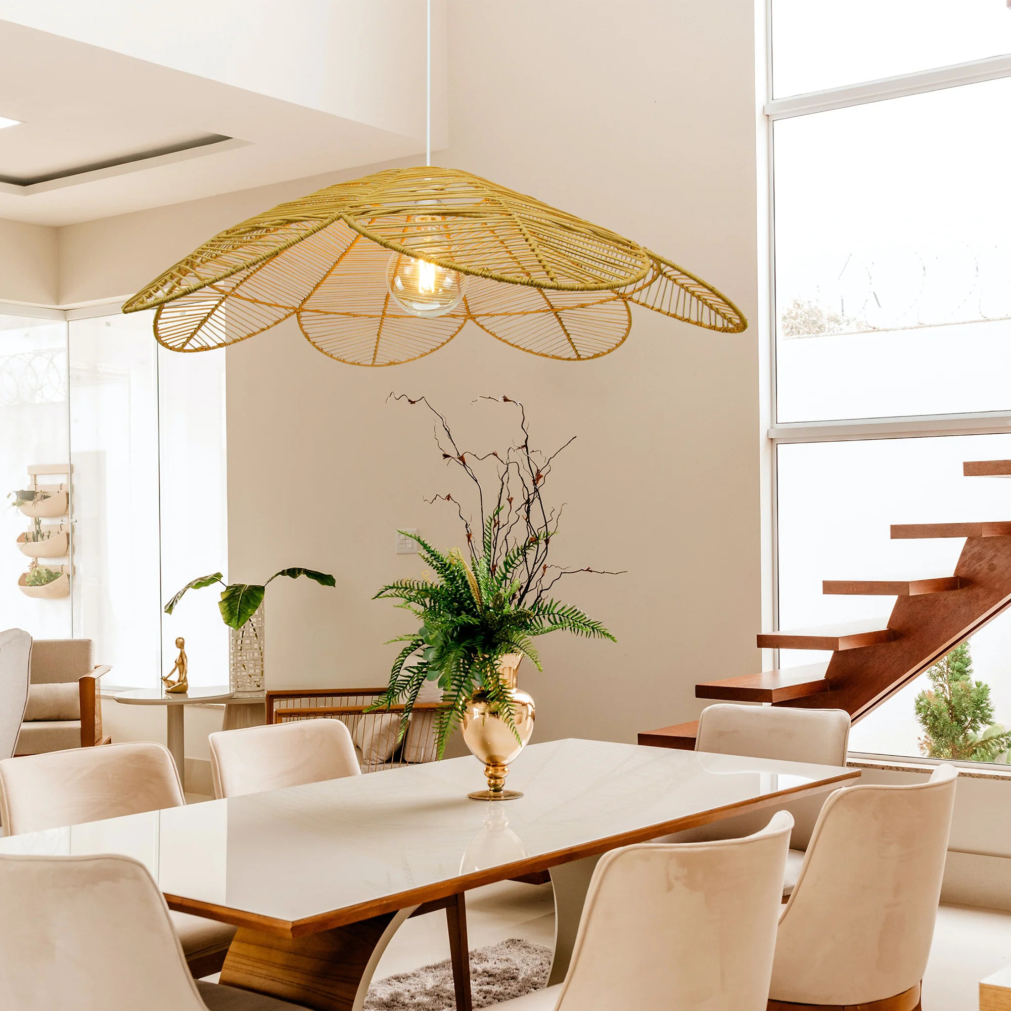 Suspension ANDENE coloris naturel 24 x 85 cm