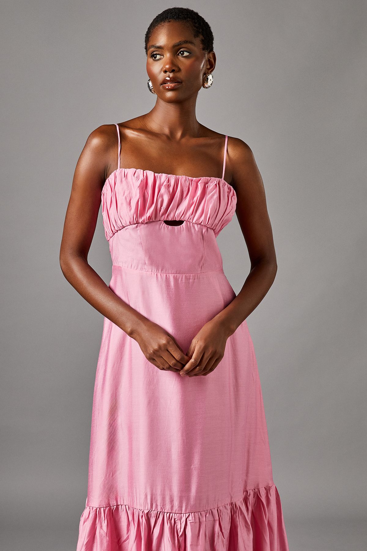 Coast Strappy Cut Out Gathered Bust Maxi Holiday Dress