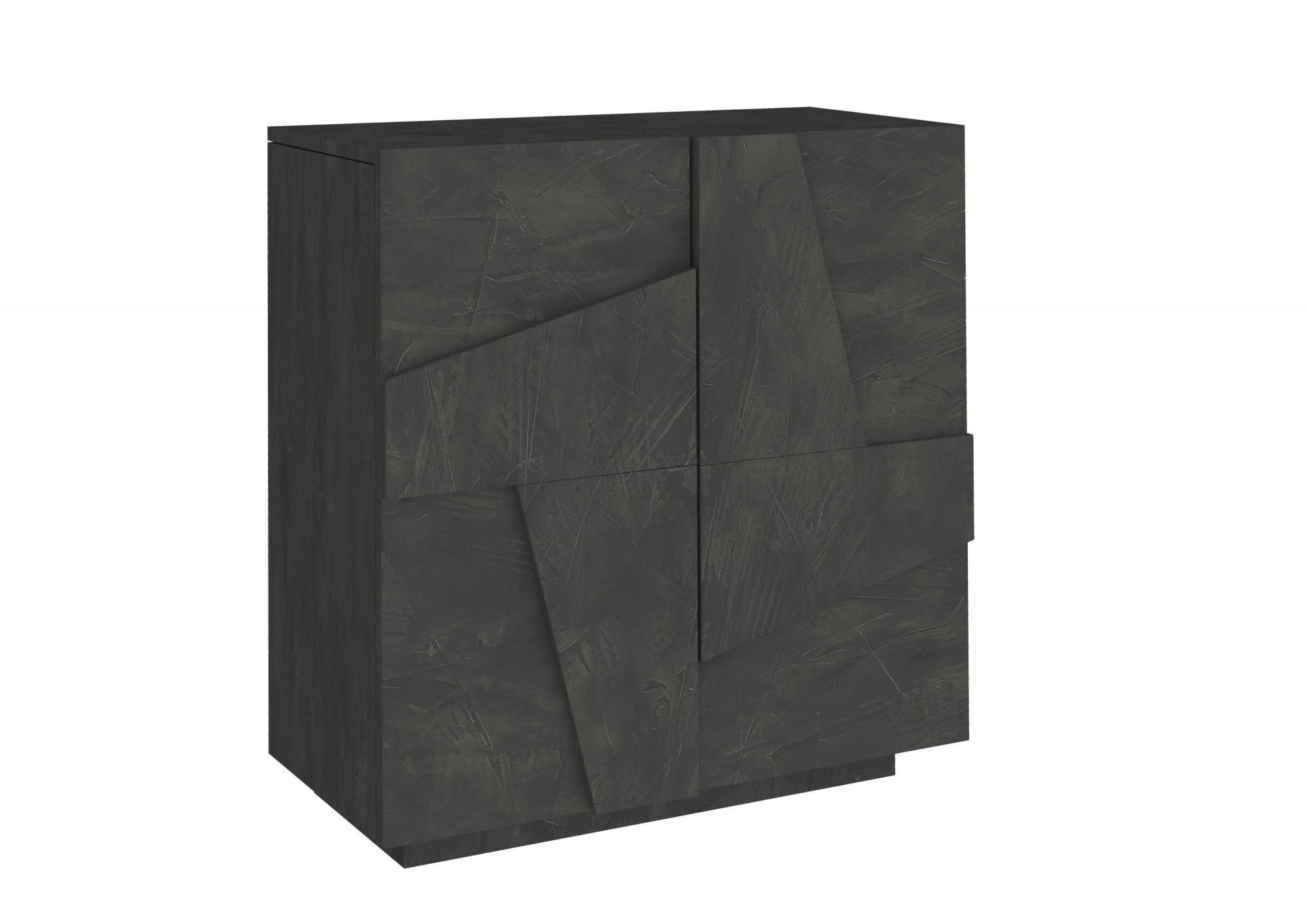 JOEL - Meuble à chaussures avec 2 portes effet bois gris cendre