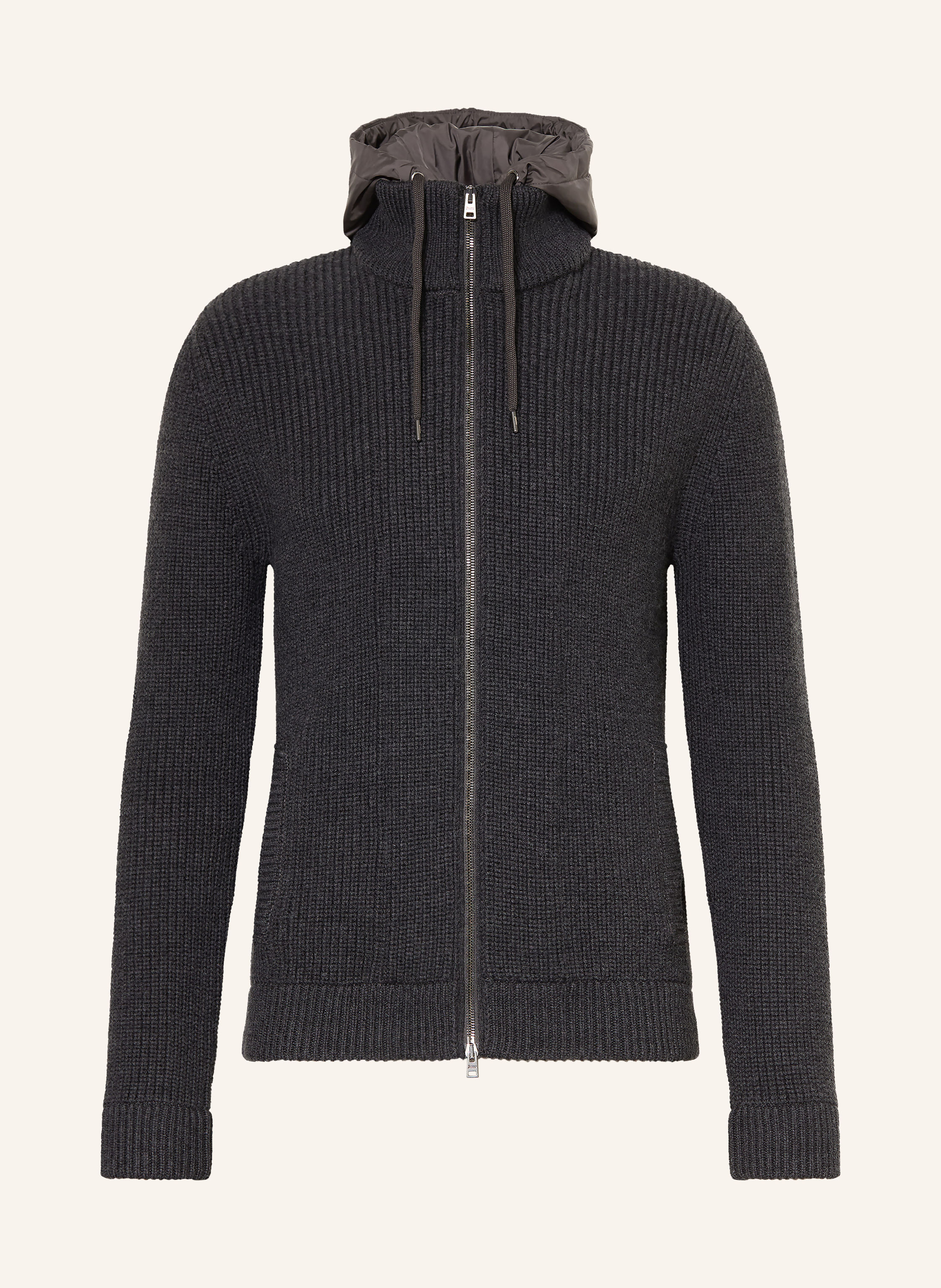 HERNO Strickjacke mit abnehmbarer Kapuze