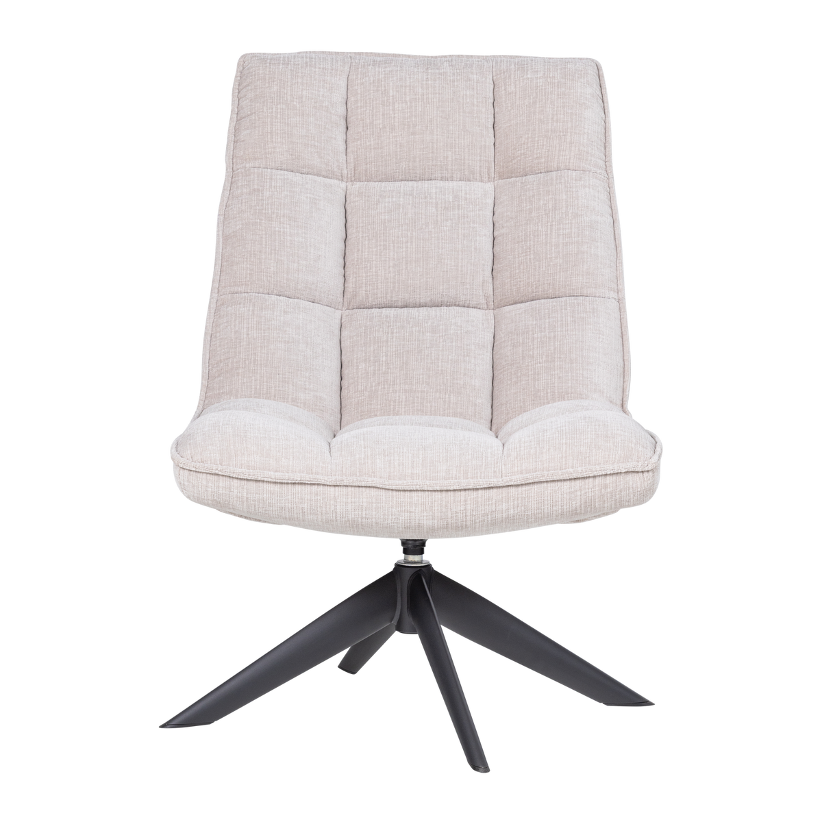 WOOOD draaifauteuil Jouke - Chenille Structuur - Naturel - 97x70x85