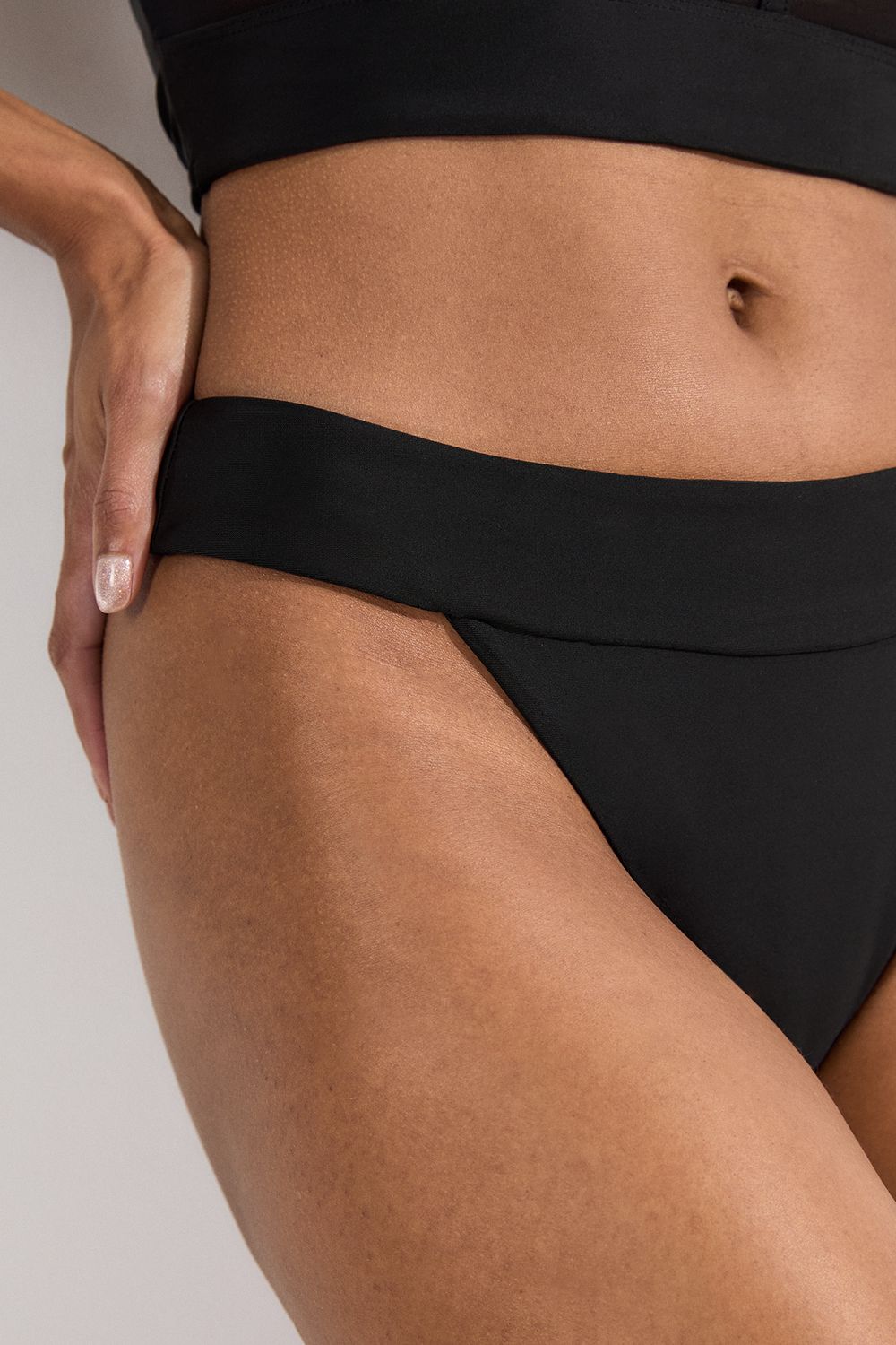 KarenMillen Panelled Mesh Cup Bikini Bottom
