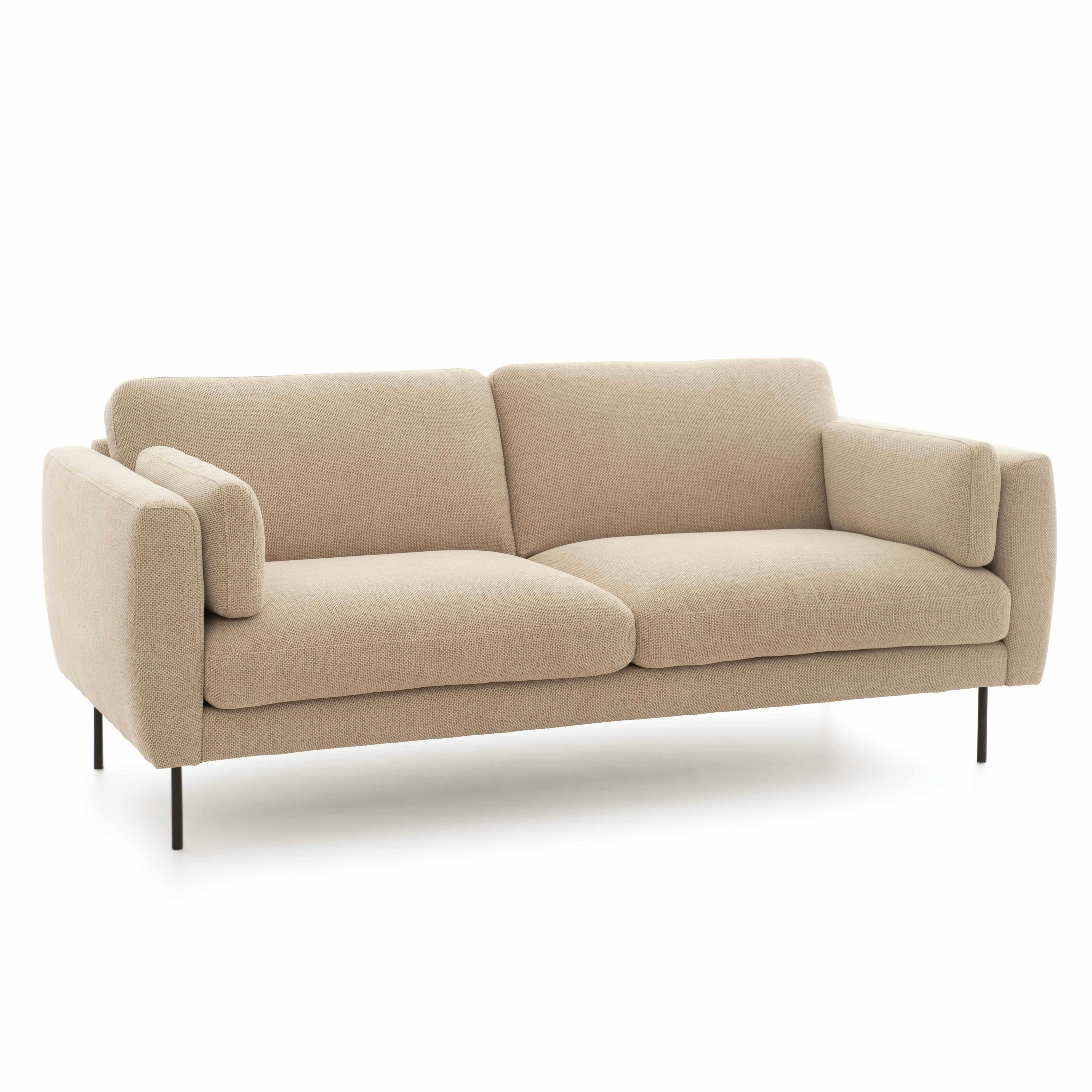 LARS - Canapé en tissu chiné 3 places beige