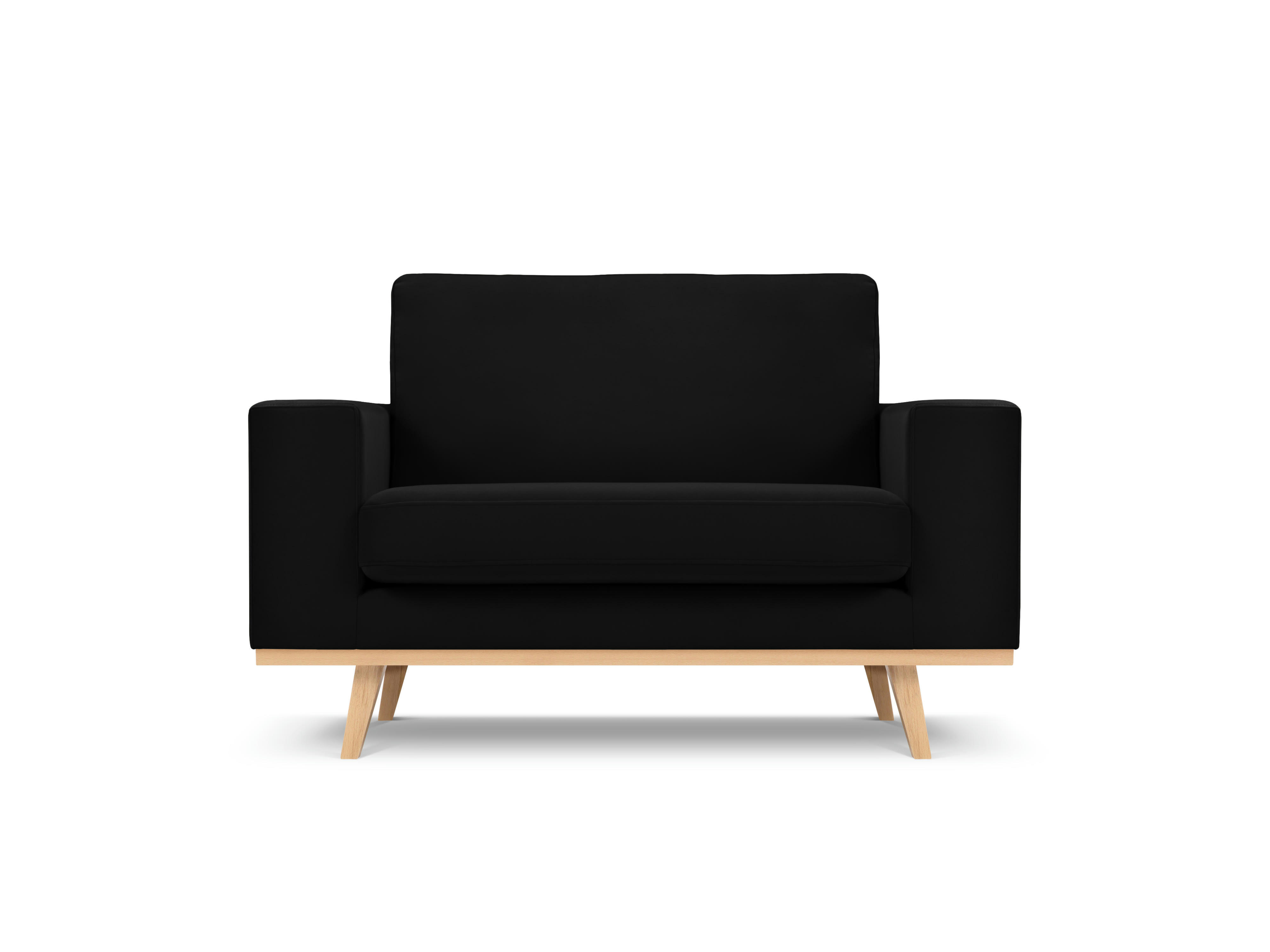 TUGELA - Fauteuil en velours noir