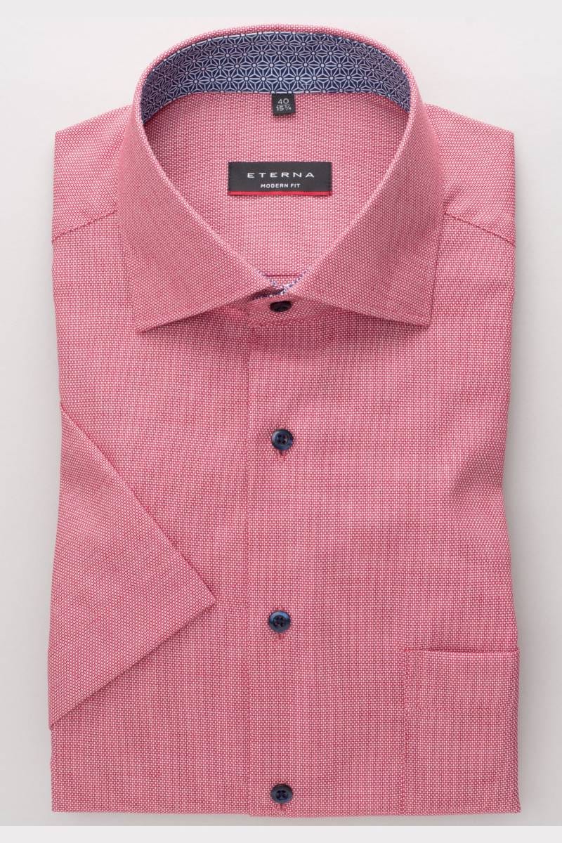 ETERNA Modern Fit Hemd rot, Strukturiert