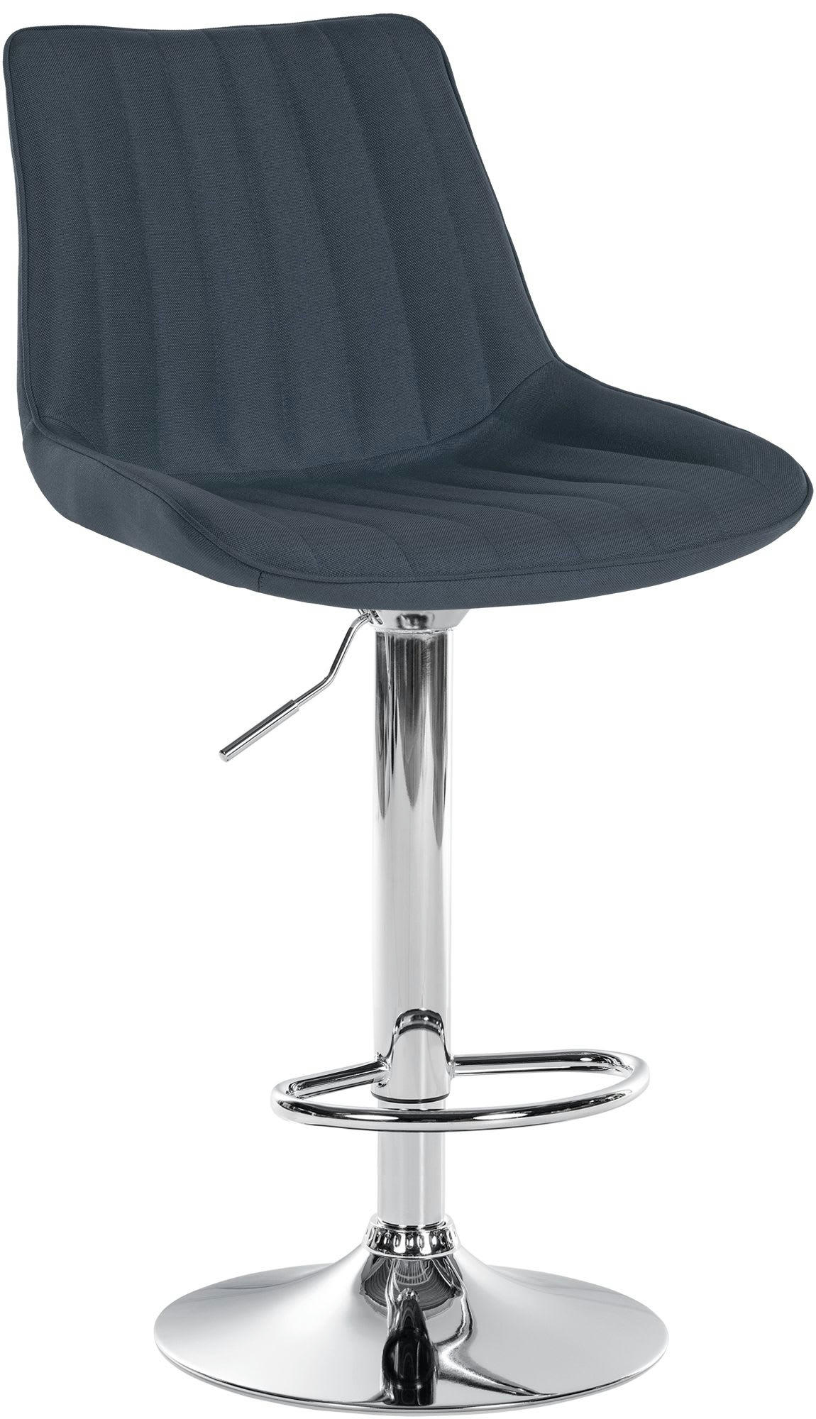 TONI - Tabouret de bar en tissu ajustable pivotant tissu Gris foncé