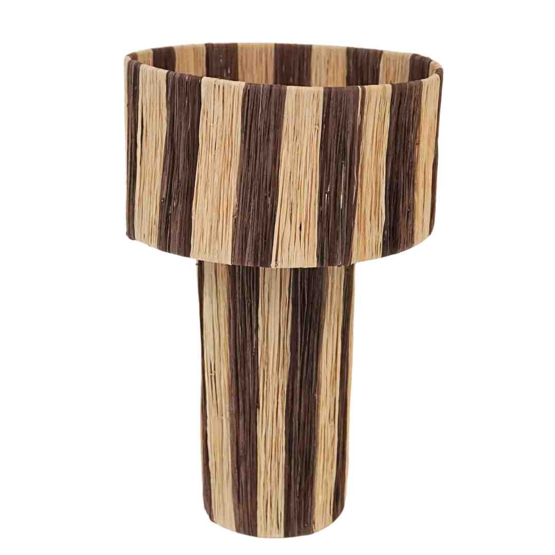 NOA MAY Tafellamp Ligne - naturel/bruin - raffia - 49 x 15 x 30 cm - boho look