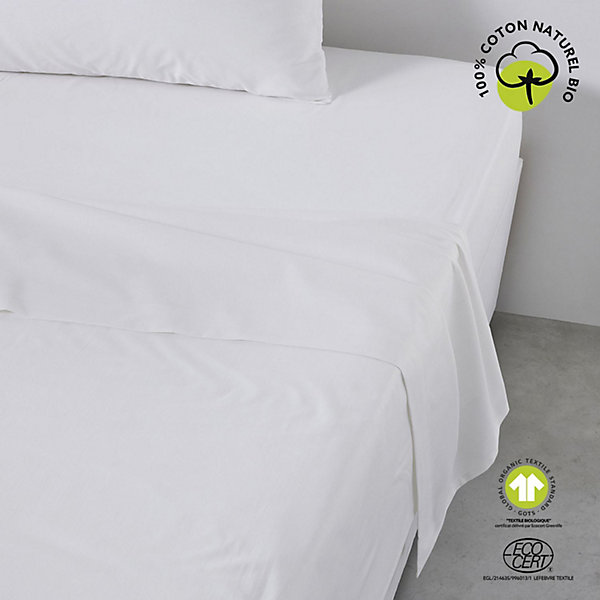 Drap plat 57 fils - 100% coton biologique