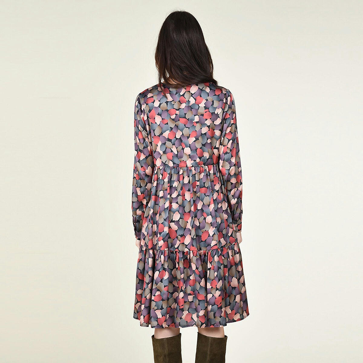 Robe effet cache-cœur, ajustée à la taille