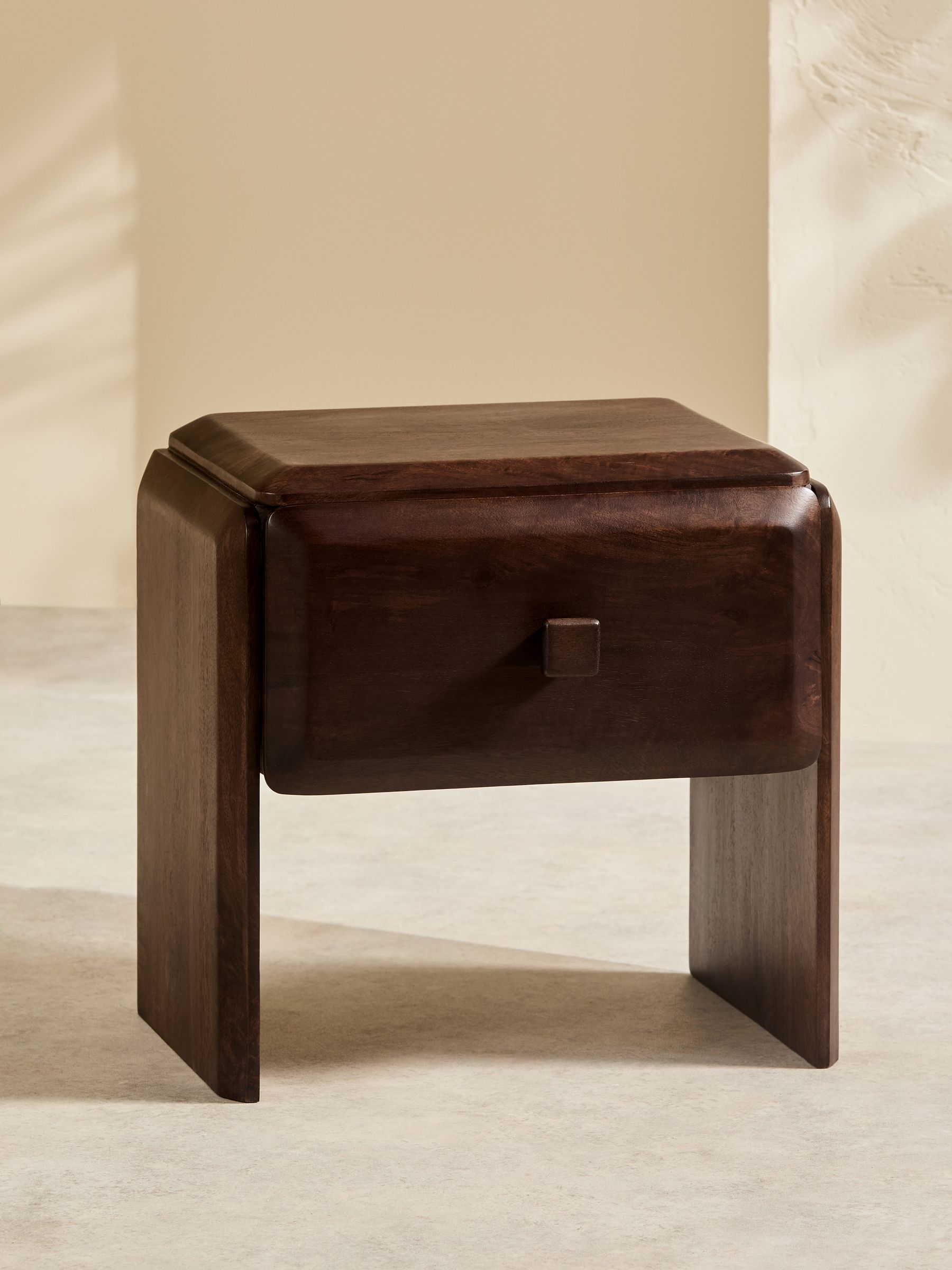 Payton Mango Wood Bedside Table in Brown