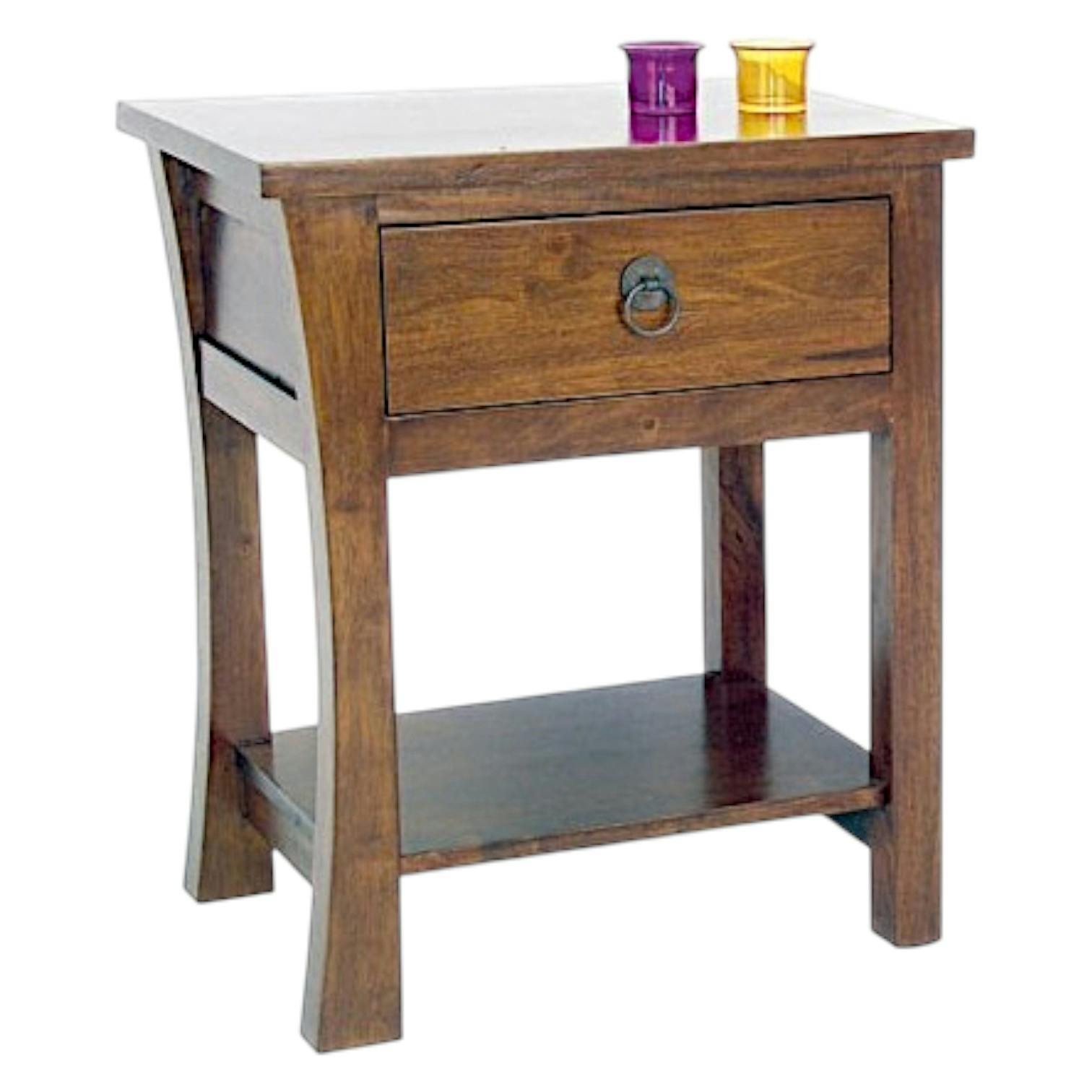 Table de chevet bois massif style colonial modèle 2 MAORI