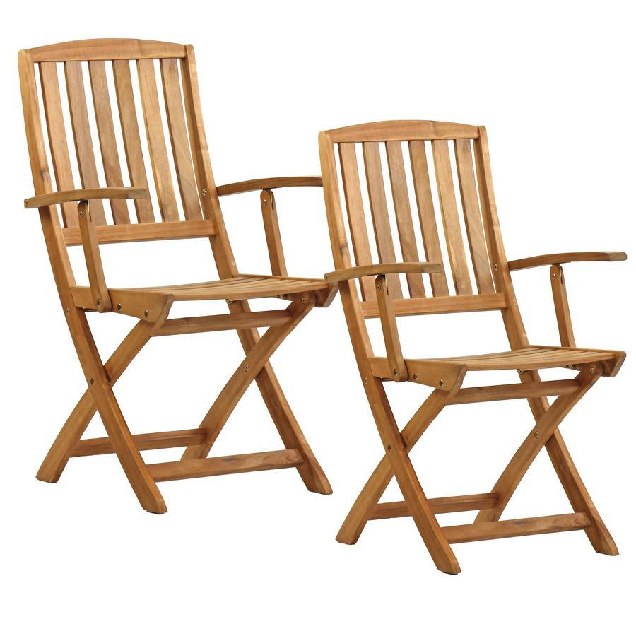 SALENTO - Lot de 2 chaises avec accoudoirs à lattes d
