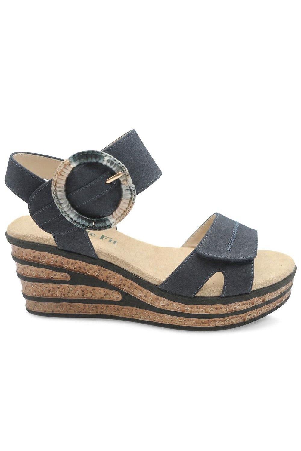 Pavers Wide Fit Adjustable Fasten Wedged Sandals