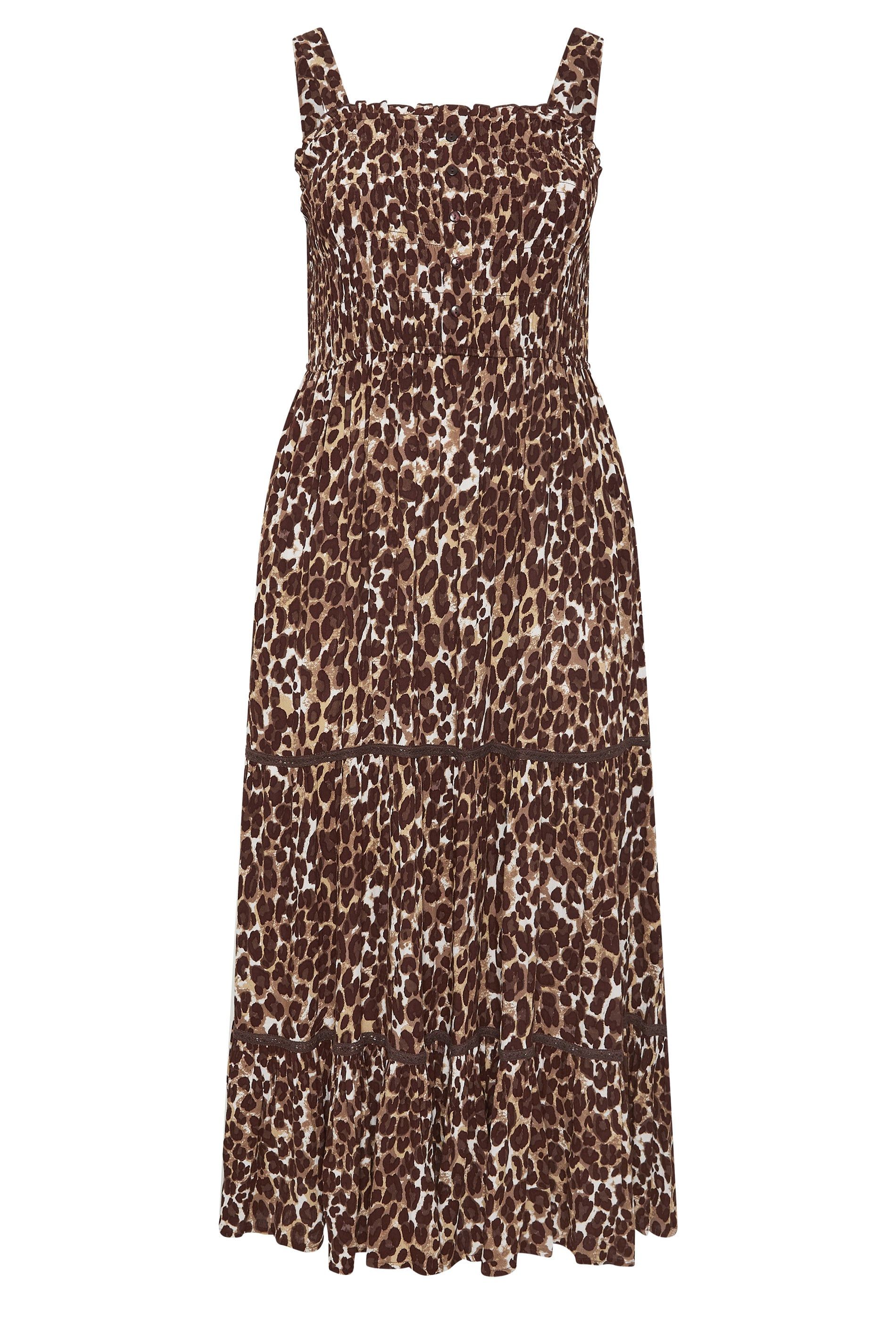 Yours Leopard Placket Maxi Dress
