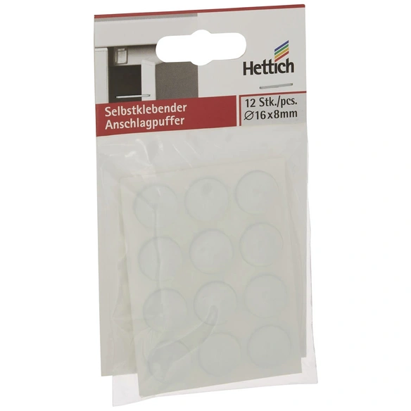 Anschlagpuffer, selbstklebend, Kunststoff, transparent, Ø 16 x 8 mm, 12 St.