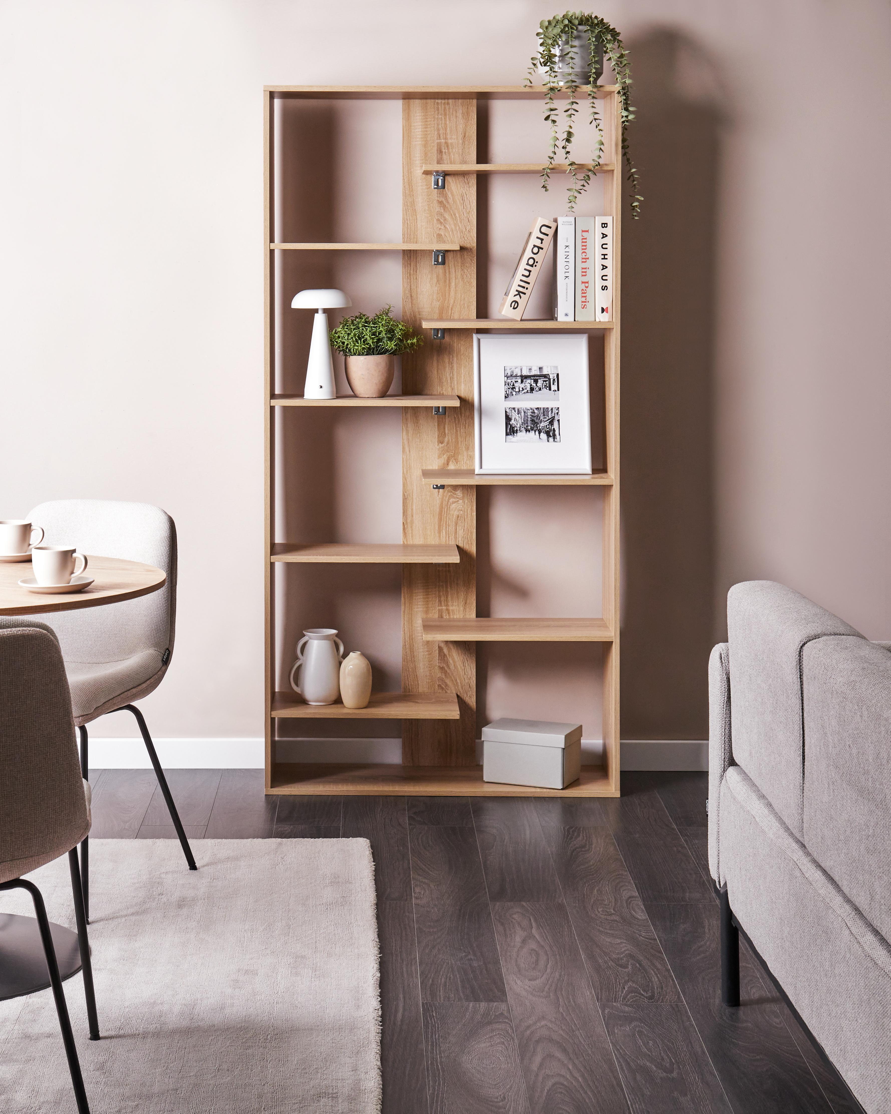 8 Tier Bookcase FONTAS 180 cm Light Brown