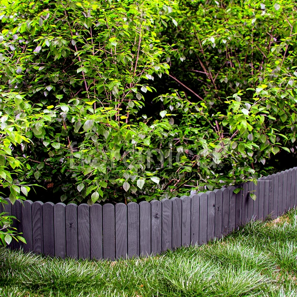 Beeteinfassung, Rollborder Flexibler Holzzaun 200 x 20 cm Anthrazit