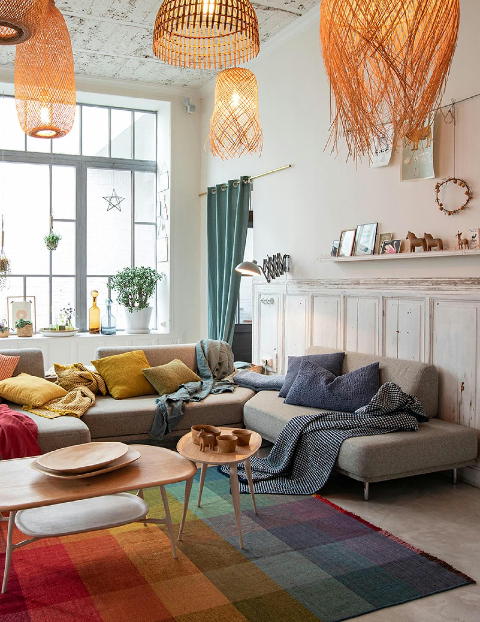 ZEFF - Rideau stonewashed  en lin vert de gris 140 x 280