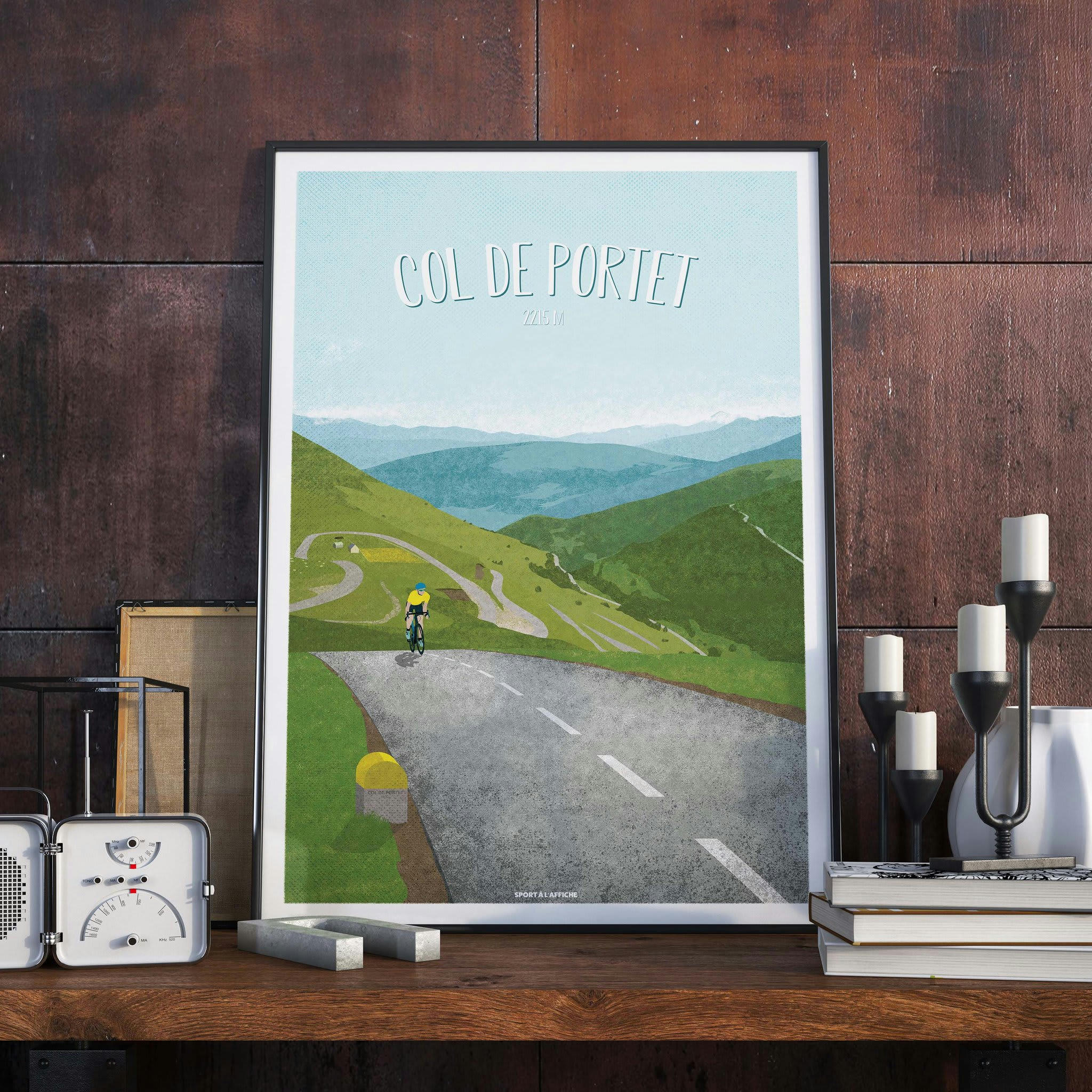 CYCLISME - Affiche Cyclisme - Col du Portet 40 x 60 cm