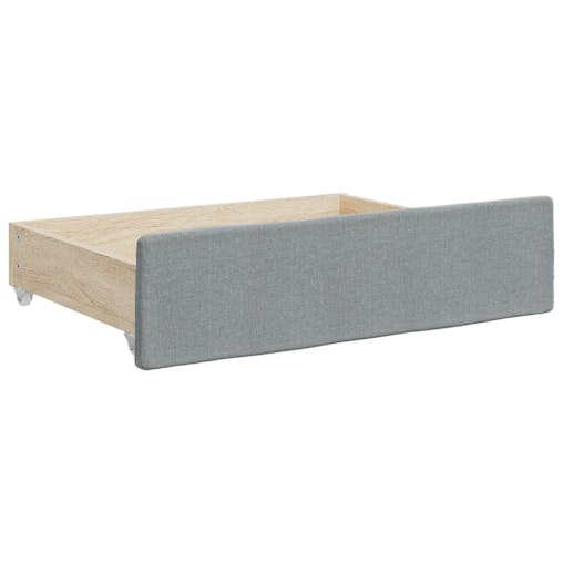 NNEVL Daybed with Trundle and Drawers Light Grey 90x190 cm Fabric