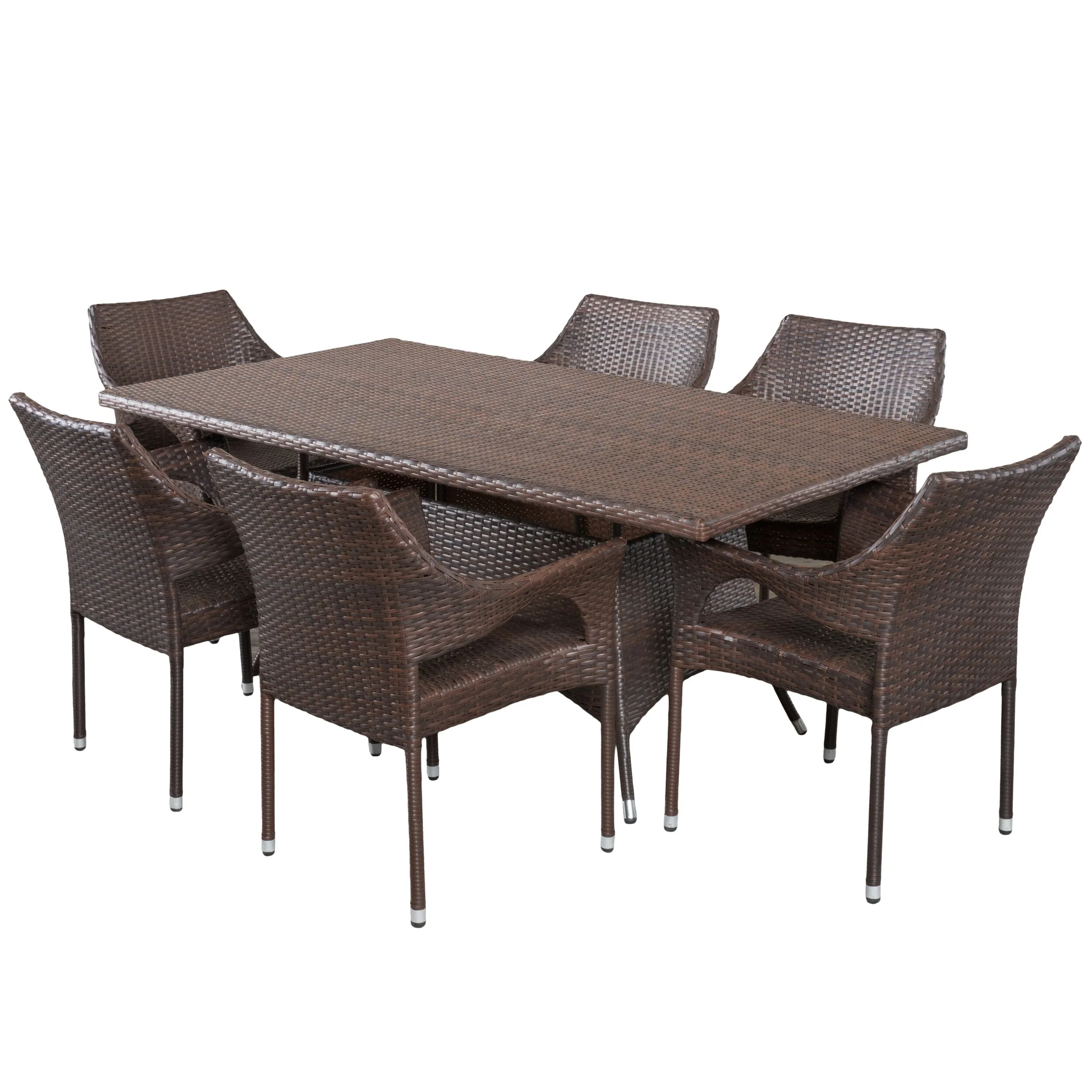 Sinclair Outdoor 7-piece Wicker Dining Set by Christopher Knight Home