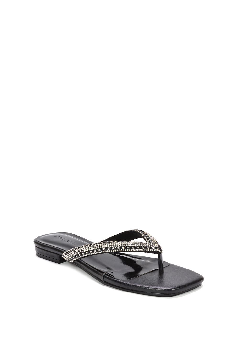 XY London Blake' Flat Slip On Diamante Sandals With Thong Strap