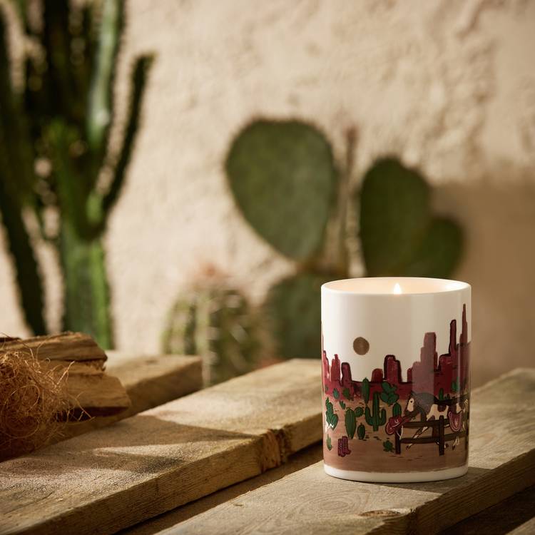 Habitat Ceramic Candle with Lid - Texas