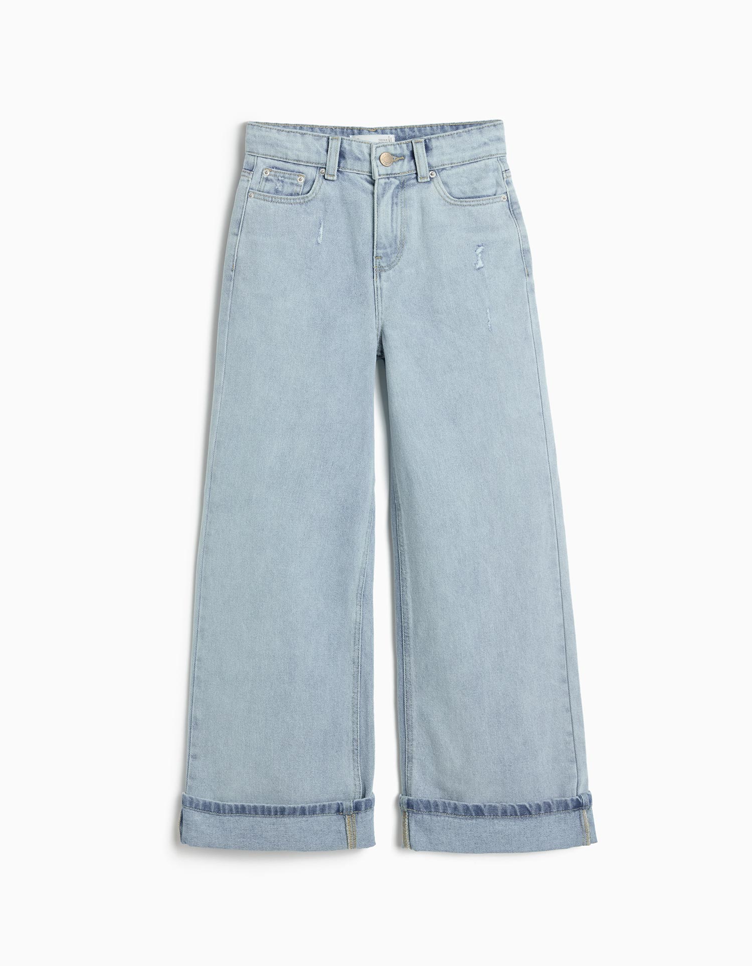 Calças de Ganga 'Wide Leg', Menina, Azul Claro