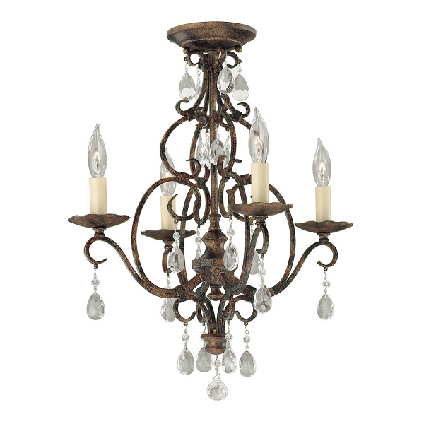 Lampa wisząca kawowy Chateau 4xE14x60W wym: 219,1x42,2x42,2 cm Feiss