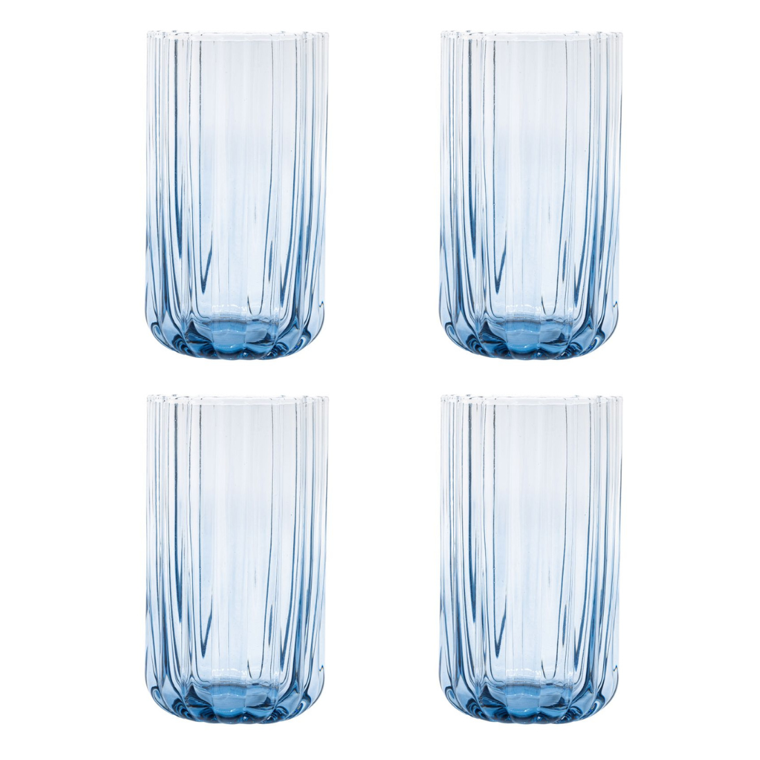 Brut Homeware | Longdrink Gaia | Set van 4 | Sapglas | 460ml | blauw