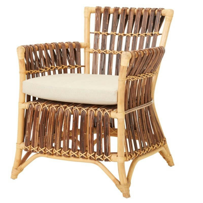 ELIOT - Fauteuil pour salon en rotin marron