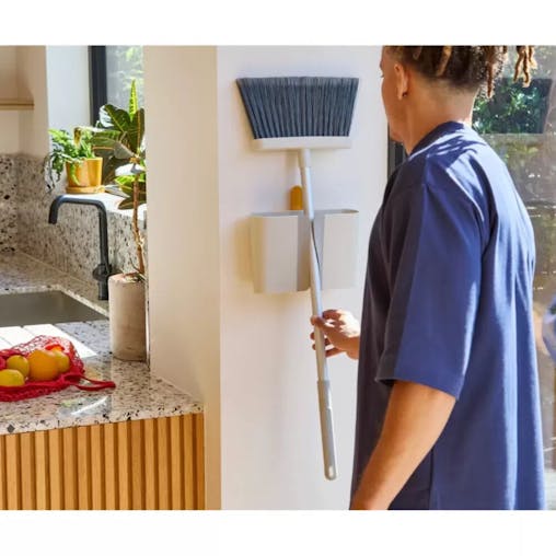 Joseph Joseph Cleantech Wall-Mounted Broom | Stone