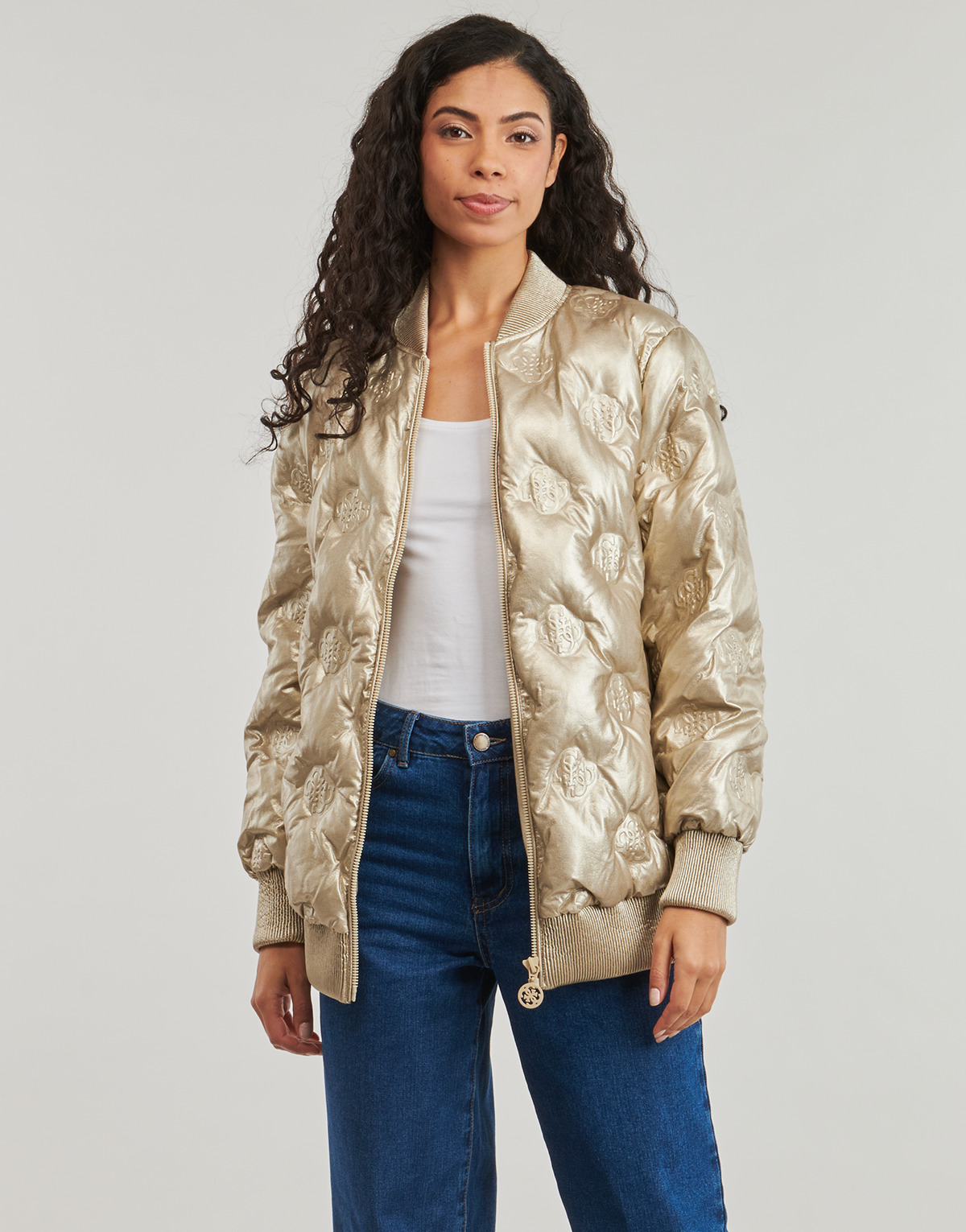 Guess - MARIANNE PEONY LONG BOMBER - Gold