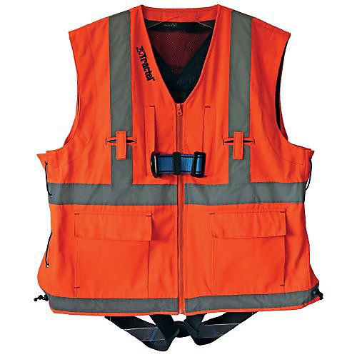Harnais antichute HT22 avec veste réfléchissante orange/gris - TRACTEL - 83782